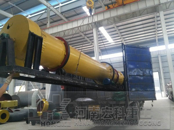 河南商丘的客戶，您采購的Ф1200×8m雞糞烘干機已發出